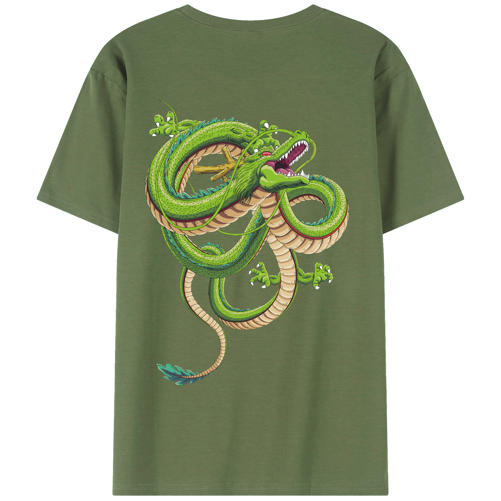 （画像用） ドラゴンボール 神龍 シェンロン DRAGON BALL Shenron 綿100％ メンズ半袖Tシャツ（バックプリント） 通気性